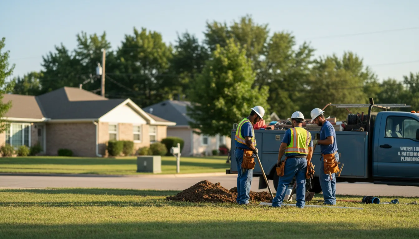 Residential water line and bathroom plumbing service in Addison, TX
